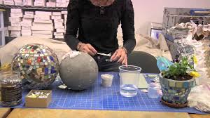 Make a rough outline of the pattern on the ball using a sharpie. How To Use Thinset To Attach Mosaic Pieces To A Gazing Ball Youtube