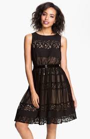 Jessica Simpson Lace Inset Fit Flare Dress Nordstrom Cocktail Dress Lace Black Lace Cocktail Dress Lace Dress