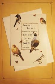 Birds Do It Bees Do It Even Educated Fleas Do It Song Birds And Bees Cards Six Pack On Sale Etsy Bee Cards Bee Do Bee