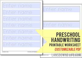 Editable name tracing sheet use this free customizable worksheet for preschoolers and kindergarten kids to practice writing their name. Preschool Handwriting Worksheet Free Printable Lansdowne Life Preschool Names Handwriting Worksheets Preschool Worksheets