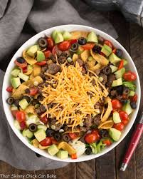 Grated cheese 2 medium tomatoes, cut in wedges 1 medium head of lettuce, shredded 1 (8 oz.) bottle french or thousand island dressing 1 (15 oz. Beef Taco Salad With Salsa Dressing That Skinny Chick Can Bake