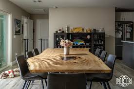 Spalted sycamore live edge slab table set. Cottonwood Live Edge Dining Table Porter Barn Wood