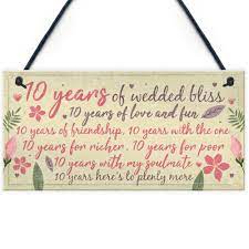Tin is the traditional 10th wedding anniversary gift. 10th Wedding Anniversary Card Gift For Husband Wife Ten Year Anniversary Gift 5060625626776 Ebay