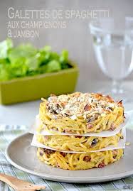 Galettes De Spaghetti Aux Champignons Jambon Spaghettis Champignons Recettes De Cuisine Recette De Plat