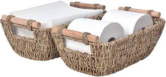 Wicker, willow, rattan, seagrass, water hyacinth wicker baskets Amazon Com Storageworks Hand Woven Small Wicker Baskets Seagrass Storage Baskets With Wooden Handles 12 X 7 1 X 4 5 2 Pack Home Kitchen