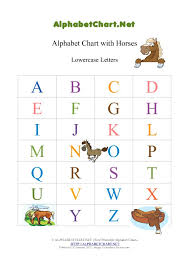 Horse Theme Uppercase Alphabet Pdf Chart Alphabet Chart Net