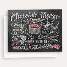 Mousse Au Chocolat Recipe Hand Drawn By Valerie Mckeehan Recipe Cards Chalk Mousse