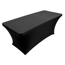Houseables Black Table Cloths Fitted Tablecloth Cover 6 Ft Black Rectangular Skirts Polyester Spandex Elastic Fitted Tablecloths Table Cloth Black Table