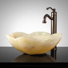 iclyn white onyx flower vessel sink