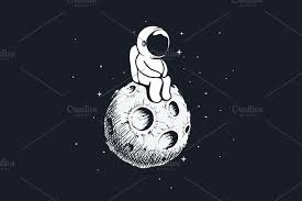 Pin By Abandoned Souls On Things I Want To Make Patterns I Plan To Use In 2020 Astronaut Tattoo Astronaut Drawing Moon Illustration