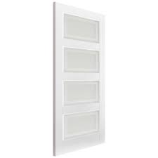 In our white glazed internal doors range we have doors which mainly consist of glass. Lpd Internal White Primed Plus Contemporary 4l Clear Lined Obscure Glass Door At Leader Doors