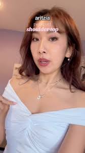 Contour Twist Off Shoulder Top Aritzia Azul Grey