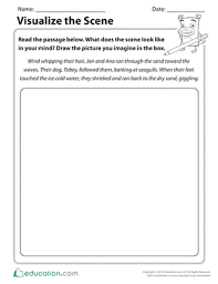 Your kids can have an adventure on their neighborhood block. Visualize The Scene Worksheet Education Com