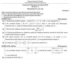 Varianta bac 2018 matematica m2. Sculptor TufiÈ™ Aranjament Subiecte Bac Mate M2 Tehnologic Kimwriteswell Com
