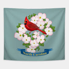 Check spelling or type a new query. North Carolina State Cardinal Bird Dogwood Flower North Carolina Tapestry Teepublic