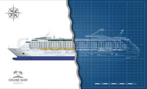 Isolated Blueprint Of Cruise Ship Stock Vector Colourbox In this tutorial i'll teach you how to use 2 point perspective to draw the ship. isolated blueprint of cruise ship