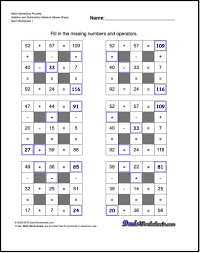 Number Grid Puzzles Multiplication And Division With Missing Values And Operations Medium Free Printable Math Worksheets Easy Math Worksheets Grid Puzzles