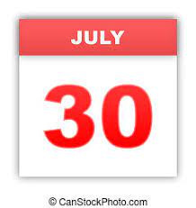 You probably have many fun ideas for the 4th of july and maybe even have a few. July 30 Day On The Calendar 3d Canstock