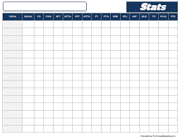 basketball stats sheet tracker printable and editable