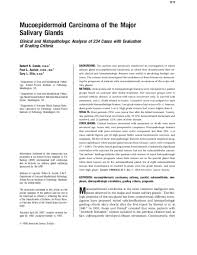 Maml2 was rearranged in 37/46. Pdf Mucoepidermoid Carcinoma Of The Major Salivary Glands Clinical And Histopathologic Analysis Of 234 Cases With Evaluation Of Grading Criteria Background The Authors Had Previously Conducted An Investigation Of Minor ì„ì •