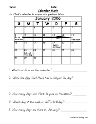 Calendar Math Worksheet Calendar Math Calendar Worksheets Math Worksheets