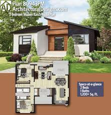 Plan 80943pm 2 Bedroom Modern Ranch House Plan Modern House Plans Small House Plans House Plans