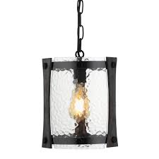 Inger Black with Glass Pendant Light