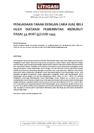 Terdapat beberapa kasus penipuan dalam jual beli tanah, salah satunya karena sertifikat tanah palsu. Pdf Pengadaan Tanah Dengan Cara Jual Beli Oleh Instansi Pemerintah Menurut Pasal 33 Ayat 3 Uud 1945 Jurnal Litigasi Academia Edu