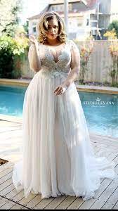 Romantic Bohemian Plus Size Wedding Dress With Deep V Neckline Cap Sleeves And Tulle Skirt Plus Wedding Dresses Plus Size Wedding Gowns Best Wedding Dresses