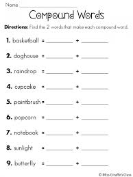 compound words worksheets 99worksheets
