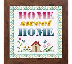 Home Sweet Home Cross Stitch Kit Pattern House Decor Cross Stitch Kit