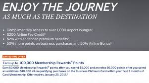 I was curious to see what amex would come up with for the platinum card, and i'm thrilled with this. Amex Platinum Business 100 000 Point Offer Points With A Crew