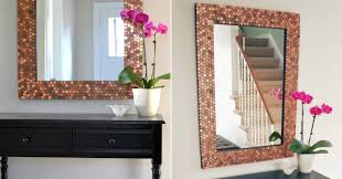 6 Easy Diy Ideas To Do With Old Pennies With Images Mirror Frame Diy Easy Diy Diy Frame
