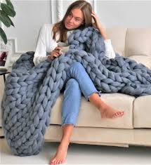 These chunky knit blanket are handmade, trendy and comfortable. Official Chunky Knit Blanket Big Knit Blanket Giant Knit Blanket Buyilyusa