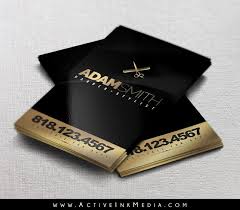 Pick a template that suits your taste the most and start customizing it. Gold Black Barber Business Card Active Ink Media Barber Business Cards Barber Shop Business Cards Business Cards