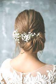 Fresh Updo Hairstyle With Baby S Breath Wedding Hair Inspiration Hair Styles Stylish Ponytail