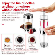 Whatever coffee maker you invested in, keep it clean & functioning for many years to come with the trinova coffee maker cleaner. Barsetto 2 In 1 Portable Coffee Machine 15 Bar Manual Capsule Espresso Maker For Nespresso Capsules Coffee Powder Shopee Philippines