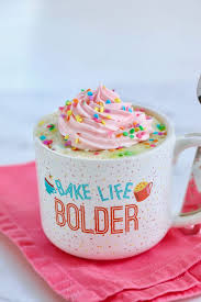 Then whisk in the flour and baking powder. Celebration Vanilla Mug Cake Recipe Gemma S Bigger Bolder Baking