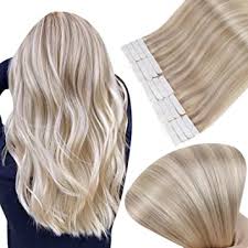 When shopping for a new head of hair, look for 100. Amazon Com Full Shine Remy Tape In Hair Extensions Nordic 16 Inch Balayage Color 18 Fading To 22 And 60 Platinum Blonde Real Hair Tape Extensions Double Sided Glue In Hair 20 Pieces 50 Grams Beauty