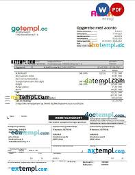 Denmark AURA Energi utility bill template in Word and PDF format by  Shotempliss