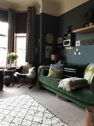 Craft a gorgeous vibe in your living room just like this traditional look from late spring 2020. A Dark Moody Vintage Filled Victorian In The Uk Green Couch Living Room Green Sofa Living Room Dark Green Living Room