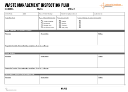 Waste Management Inspection Plan Throughout Waste Management Report Template In 2020 Report Template Business Template Professional Templates