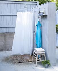 Cheap Outdoor Shower Just Get Round Rod And Wooden Bottom Outdoor Shower Round Shower Curtain Rod Outdoor Bathrooms