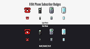 Twitch Subscriber Badges 8 Bit Pixel Phones In 2020 Pixel Phone Text Emotes Pixel