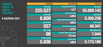 Toplam vaka sayısı ise 5 milyon 293 bin. 8 Haziran 2021 Corona Virus Tablosu 86 Can Kaybi 6 Bin 609 Yeni Vaka Ntv