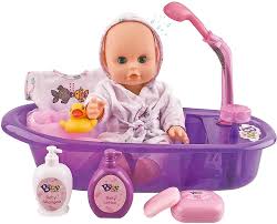 It's perfect in a bedroom or playroom. Amazon Com Baby Bath Toys 13 Inch Little Newborn Doll Bath Set Real Working Bathtub With Detachable Shower Spray And Accessories For Kids Pretend Play Toys Games