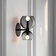 Nordic minimalist long wall lamps modern led wall light indoor living room bedroom led bedside lamp home decor lighting fixtures. Modern Led Wall Light Glass Lampshade Metal Creative Living Room Bedroom