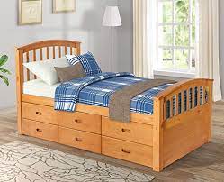 Discovery world furniture bookcase captains bed with 6 drawer storage, twin, honey. Buy Merax Twin Size Platform Storage Bed Solid Wood Bed With 6 Drawers Natural Online In Germany B07bt4hfmx
