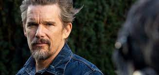 Check out the photo below the actor's look is also reminiscent of bertrand crawley, particularly because of the long hair and the walking cane, but crawley is an ally and friend to marc spector in the comics so that wouldn't make. Ethan Hawke Seen On Moon Knight Set Mickeyblog Com