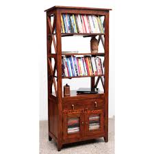 These pennsylvania cherry bookcases transform a plain living room into a traditional library. Stylish Open Bookshelf With Drawer Cabinet Below Furniture Designs